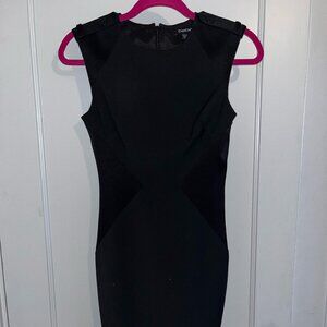 BEBE Black button detail sheath mini dress